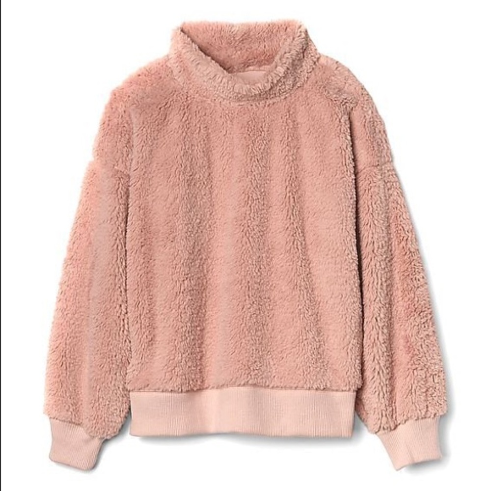 Gap Size Large, Pink Sherpa Soft, Fuzzy Sweater - image 1